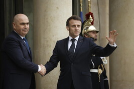 French President Macron receives Romania's interim President Bolojan