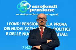 Il presidente di Assofondipensione Giovanni Maggi all’Assemblea 2025 di Assofondipensione