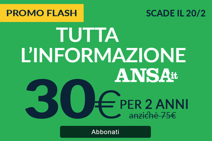 Accedi a tutta l’informazione ANSA con soli 30€ per 2 anni