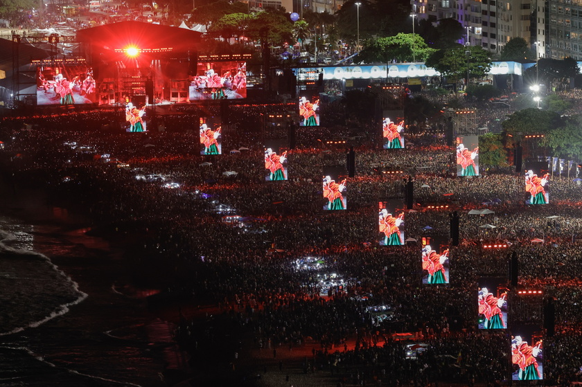 Lady Gaga performs during a free mega concert