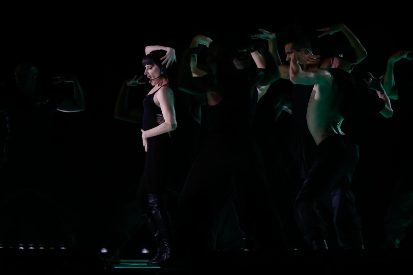 Lady Gaga performs during a rehearsal 