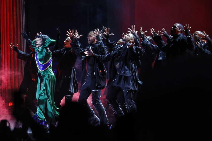Lady Gaga performs during a free mega concert