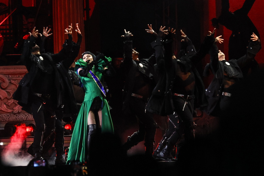 Lady Gaga performs during a free mega concert