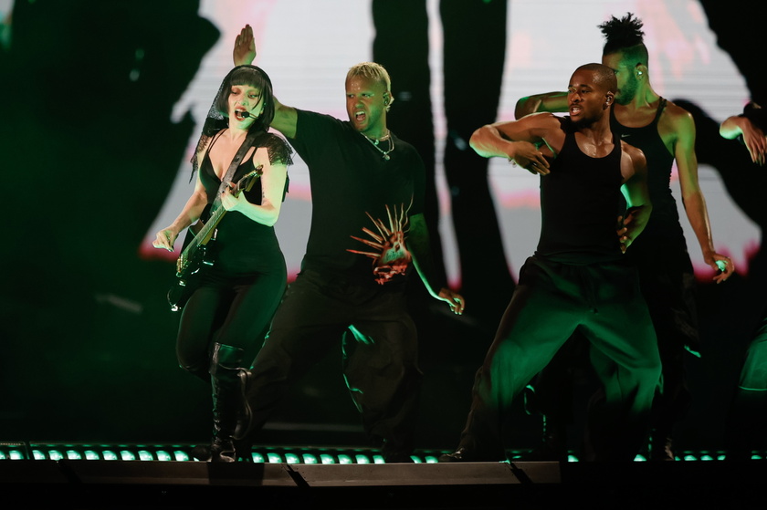 Lady Gaga performs during a rehearsal 
