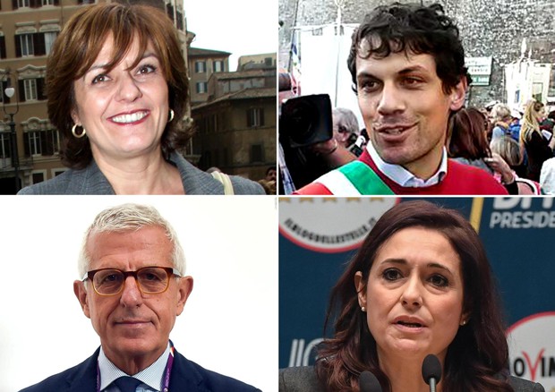 Katia Belillo (Perugia in Comune), Andrea Romizi (centrodestra),  Giuliano Giubilei (centrosinistra) e Francesca Tizi (M5s) © ANSA