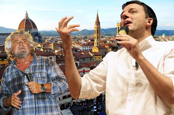 Beppe Grillo e Matteo Renzi