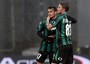 Sassuolo-Verona 1-2: al 47' st punizione-cross di Berardi dalla tre quarti destra, in area svetta Floro Flores che insacca di testa