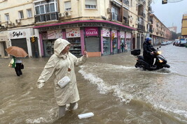 Flooded street in Malaga