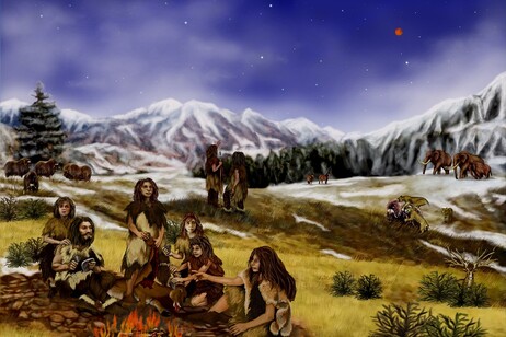 Rappresentazione artistica di un gruppo di Neanderthal (fonte: Pixabay)