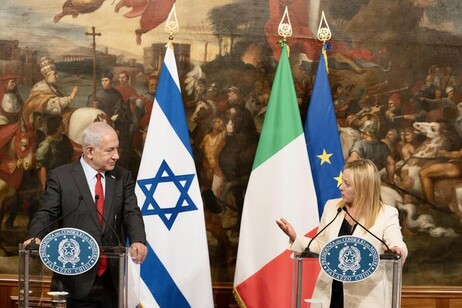 La premier italiana, Giorgia Meloni e il premier Netanyahu