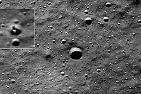 Il lander Athena ripreso il 10 marzo dalla sonda Lro della Nasa (fonte: NASA/GSFC/Arizona State University)