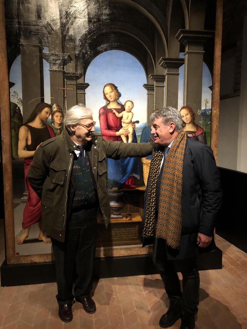 Vittorio Sgarbi visita mostra del Perugino a Fano - RIPRODUZIONE RISERVATA