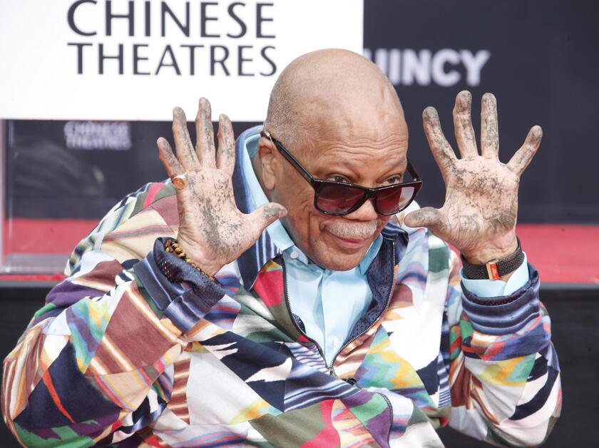 US music producer Quincy Jones honored with a hands and footprint ceremony at TCL Chinese Theatre