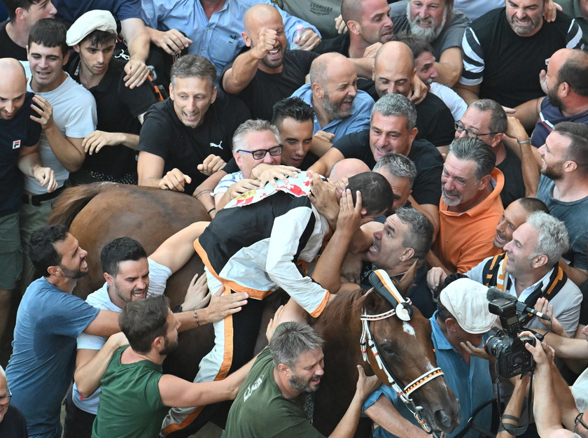 Traditional horse race Palio di Siena in Siena 