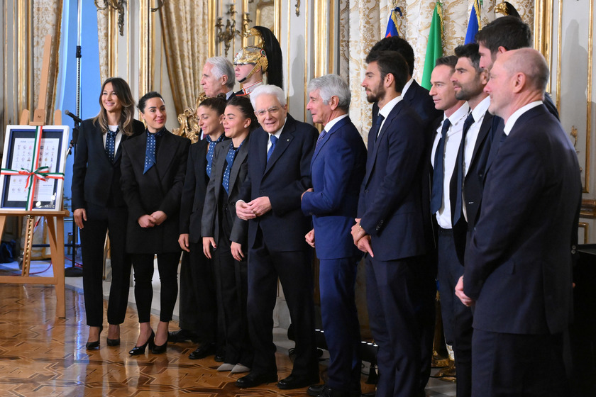 Mattarella ha ricevuto le nazionali italiane di tennis