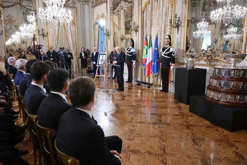 Mattarella ha ricevuto le nazionali italiane di tennis