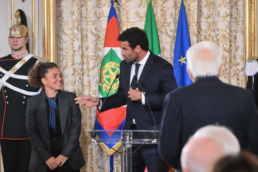 Mattarella ha ricevuto le nazionali italiane di tennis