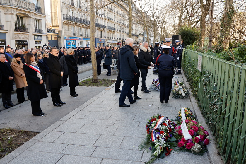 Commemoration ceremony for 10th anniversary of Charlie Hebdo and Hypercasher attacks in Paris