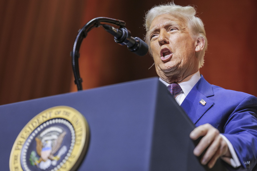 US President Donald J. Trump Addresses Republican Governors Association Meeting in Washington DC 