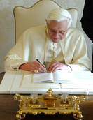 Moment of reflection for Benedict XVI