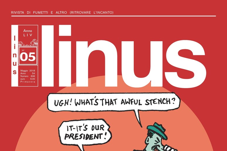 La cover di  'linus ' di maggio, un 'opera di Art Spiegelman - RIPRODUZIONE RISERVATA