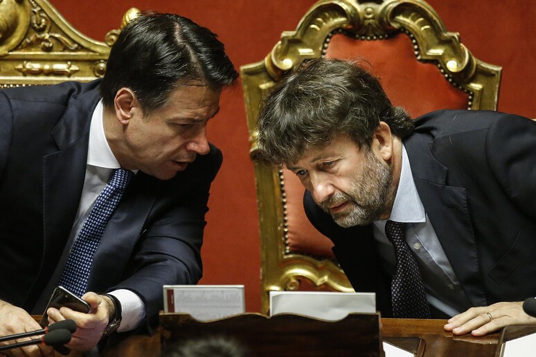 Giuseppe Conte e Dario Franceschini - RIPRODUZIONE RISERVATA