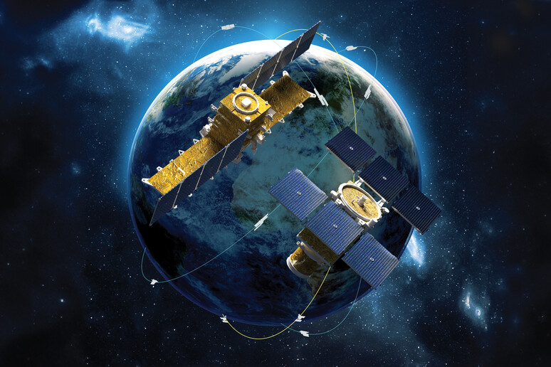 Rappresentazione artistica dei satelliti Iride (fonte; Thales Alenia Space) - RIPRODUZIONE RISERVATA