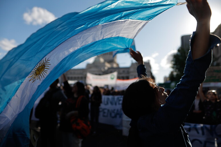 Una bandiera argentina © ANSA/EPA