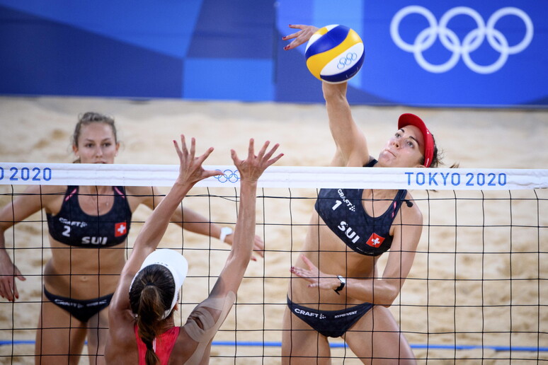 Tanja Hueberli (R) and Nina Betschart (L) of Switzerland at the Tokyo 2020 Olympic Games - RIPRODUZIONE RISERVATA