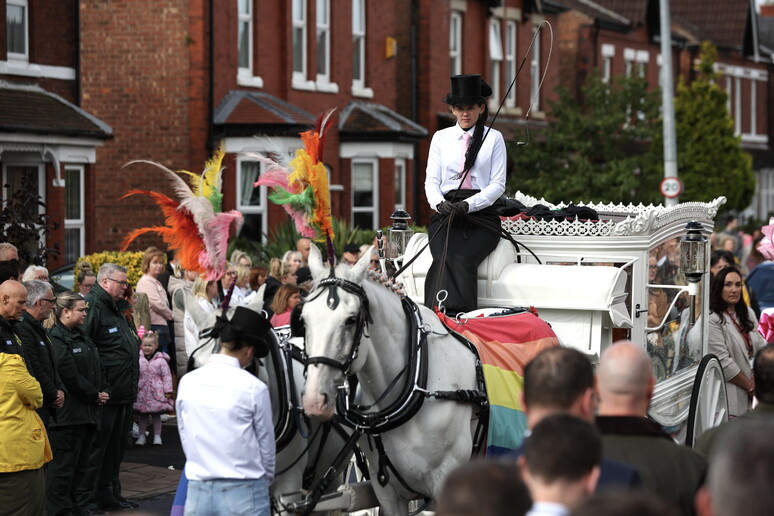 I funerali di  Elsie Dot Stancombe (7 anni), una delle vittime della strage di Southport © ANSA/EPA