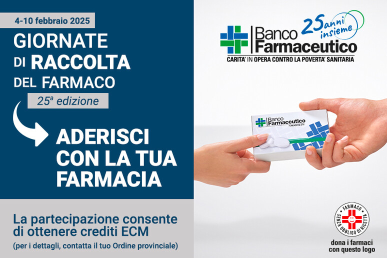 La locandina dell 'evento. Fonte bancofarmaceutico.org - RIPRODUZIONE RISERVATA