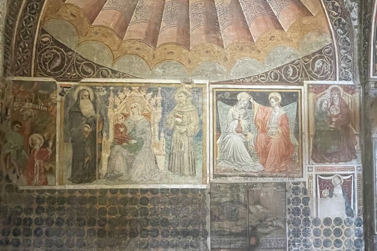 Particolare dell 'affresco scoperto a Ferrara, nel monastero di Sant 'Antonio in Polesine (fonte: Federica Gigante CC BY-NC-SA 4.0) - RIPRODUZIONE RISERVATA