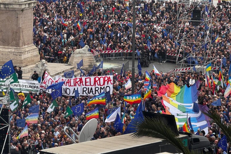 Manifestazione  ' 'Una piazza per l 'Europa ' ' - RIPRODUZIONE RISERVATA