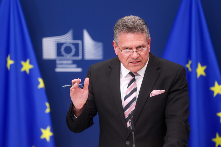 Sefcovic al Financial Times: "Unione europea pronta a un 'offerta a Trump da 50 miliardi" © ANSA/EPA