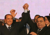 Silvio Berlusconi (left) with Sergio De Gregorio